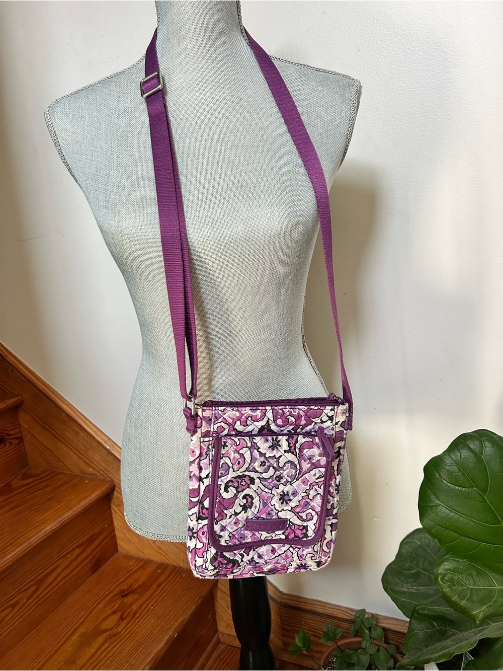 Retired Vera Bradley Lilac Paisley Floral Crossbody Bag